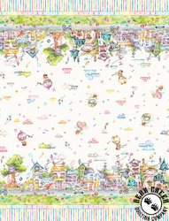 P&B Textiles Whiskerville Street Scene Double Border P&B Textiles Whiskerville Street Scene Double Border