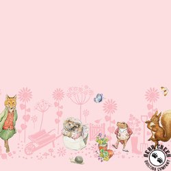 Riley Blake Designs Peter Rabbit and Friends Border Print Pink