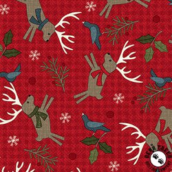 Maywood Studio Holly Jolly Flannel Deer Red Maywood Studio Holly Jolly Flannel Deer Red