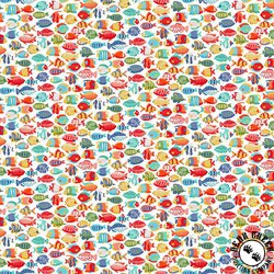 Andover Fabrics Deep Blue Sea Fish Shoal White Andover Fabrics Deep Blue Sea Fish Shoal White