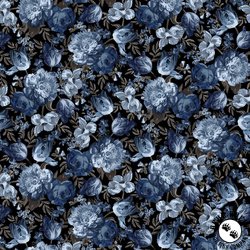 Studio E Fabrics Midnight Floral 108 Inch Wide Backing Fabric Black/Denim Studio E Fabrics Midnight Floral 108 Inch Wide Backing Fabric Black/Denim