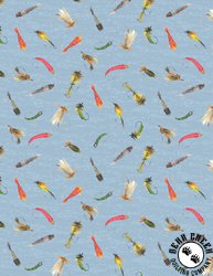 Wilmington Prints Gone Fishing Lure All Over Blue Wilmington Prints Gone Fishing Lure All Over Blue