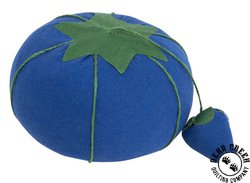 Dritz Tomato Pin Cushion with Emery Sharpener - BLUE Dritz Tomato Pin Cushion with Emery Sharpener - BLUE