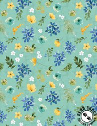 Wilmington Prints Sunlit Serenade Large Floral Teal