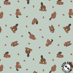 Lewis and Irene Fabrics Small Things Rivers and Creeks Beavers River Mist Lewis and Irene Fabrics Small Things Rivers and Creeks Beavers River Mist