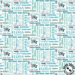 Clothworks Snow Drift Words White Clothworks Snow Drift Words White