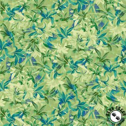 Henry Glass Shadow Leaves 108 Inch Wide Backing Fabric Green