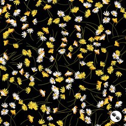 Benartex Delightful Daisies Daisy Dreams Black