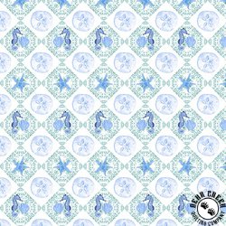 P&B Textiles Sea Whispers Set Sand Dollar Diamonds Blue/Green P&B Textiles Sea Whispers Set Sand Dollar Diamonds Blue/Green