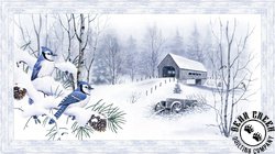 Northcott Winter Jays Flannel Panel