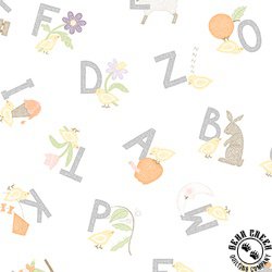 Maywood Studio Little Chicks Flannel Alphabet Tossed White