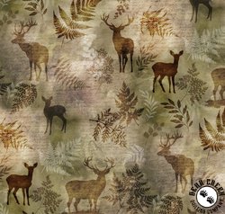 Hoffman Fabrics Forest Fawn Ferns and Deer Buckskin Hoffman Fabrics Forest Fawn Ferns and Deer Buckskin