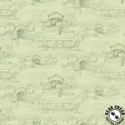 Riley Blake Designs Covered Bridges in Spring Toile Green