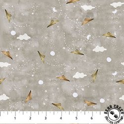 Figo Fabrics Great Journey Paper Planes Taupe