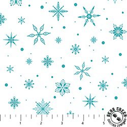 Northcott Woodland Wishes Snowflake White