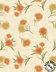 Wilmington Prints Chickadee Charm Floral Toss Cream Wilmington Prints Chickadee Charm Floral Toss Cream