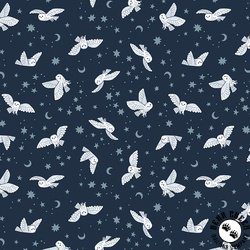 Riley Blake Designs Twilight Creatures Night Owls Indigo