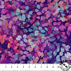 Northcott Dragonfly Dance Leaves Purple/Multi