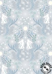 Lewis and Irene Fabrics A Winter's Moon Winter Hare Light Silver with Pearl Lewis and Irene Fabrics A Winter's Moon Winter Hare Light Silver with Pearl
