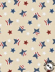Wilmington Prints Stars of Valor Star Toss Cream Wilmington Prints Stars of Valor Star Toss Cream