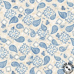 P&B Textiles Barnyard Babies Bandana Allover Cream/Blue