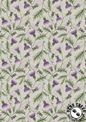 Lewis and Irene Fabrics Wide Widths 108 Inch Wide Backing Fabric All Over Thistle Cream