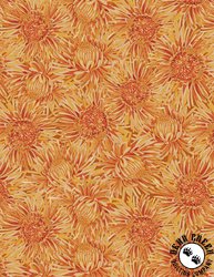 Wilmington Prints Chickadee Charm Packed Floral Orange Wilmington Prints Chickadee Charm Packed Floral Orange