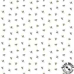 Clothworks Simple Life Bees White Clothworks Simple Life Bees White
