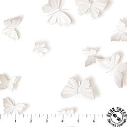 Northcott Paper White Butterflies White