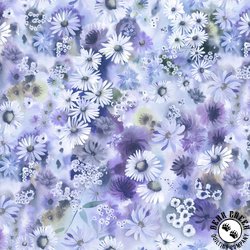 P&B Textiles Flower Patch 108 Inch Wide Backing Fabric Blue/Purple