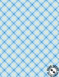 Wilmington Prints Gnome Grown Plaid Blue