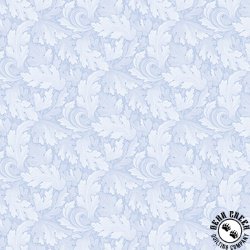 Benartex All About Daisies Twirling Leaves Light Blue