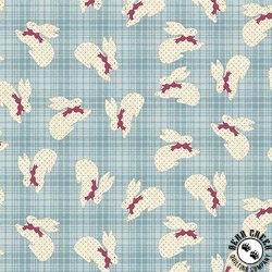 Benartex A Wooly Garden Bunnies Light Teal Benartex A Wooly Garden Bunnies Light Teal