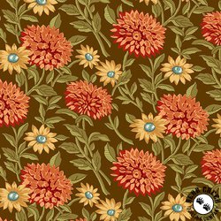 Andover Fabrics Autumn Woods Woodland Bloom Brown