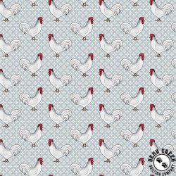 Benartex Spring Hill Farm Rooster Grey Benartex Spring Hill Farm Rooster Grey