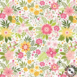 Benartex Among the Wildflowers 108 Inch Wide Backing Fabric Daybreak Coral