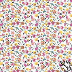 Riley Blake Designs Morning Meadow Flower Fields White Riley Blake Designs Morning Meadow Flower Fields White