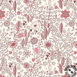 Benartex Bird Song Field Book Rose