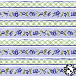 Henry Glass Berrylicious Border Stripe Blue/Green Henry Glass Berrylicious Border Stripe Blue/Green