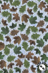 QT Fabrics The Wonder of Nature Leaves Chambray