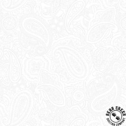 Blank Quilting Paisley Jane 108 Inch Wide Backing Fabric White on White