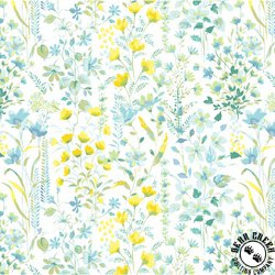 Windham Fabrics Buttercup Flower Garden White