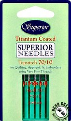Superior Titanium-Coated Topstitch Needles #70/10 Superior Titanium-Coated Topstitch Needles #70/10