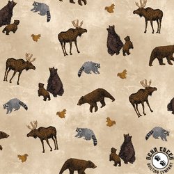 Riley Blake Designs Pine Grove Animal Toss Putty Riley Blake Designs Pine Grove Animal Toss Putty