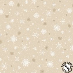 P&B Textiles Believe Snowflake Allover Neutral Tan