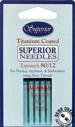 Superior Titanium-Coated Topstitch Needles #80/12 Superior Titanium-Coated Topstitch Needles #80/12