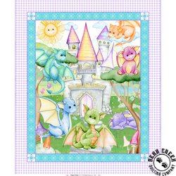 In The Beginning Fabrics Dragon Friends Panel Multi