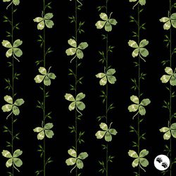 Andover Fabrics Little Clover Stripe Black Andover Fabrics Little Clover Stripe Black