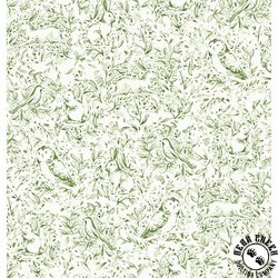 P&B Textiles Forest Fauna 108 Inch Wide Backing Fabric Green