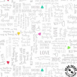 Windham Fabrics Shine On Self-Love White Windham Fabrics Shine On Self-Love White